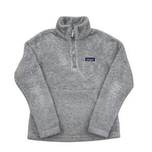 Patagonia Quarter Zip Los Gatos Sherpa Fleece Gray Pullover Jacket Womens Small